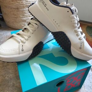 G/FORE Off-White and Navy Golf Sneakers